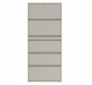 Prime™ 69.6"H Five Drawer Lateral File Cabinet, 30"W x 18"D - Two Receding, Three Fixed Front