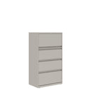 Prime™ 53.6"H Four Drawer Lateral File Cabinet, 30"W x 18"D - One Receding, Three Fixed Front
