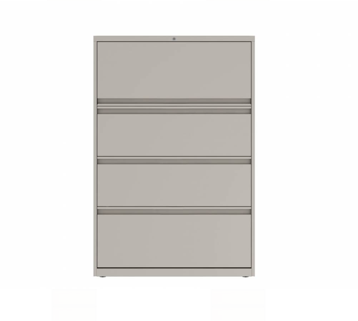 Prime™ 53.6"H Four Drawer Lateral File Cabinet, 36"W x 18"D - One Receding, Three Fixed Front