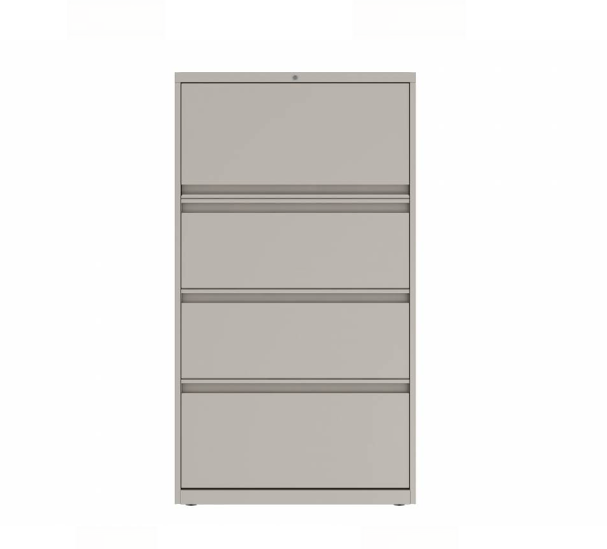 Prime™ 53.6"H Four Drawer Lateral File Cabinet, 30"W x 18"D - One Receding, Three Fixed Front