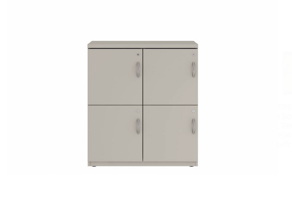 Prime™ 40"H Double Column Locker, Two Rows, 36"W x 18"D, Flat Metal Doors - Left Opening