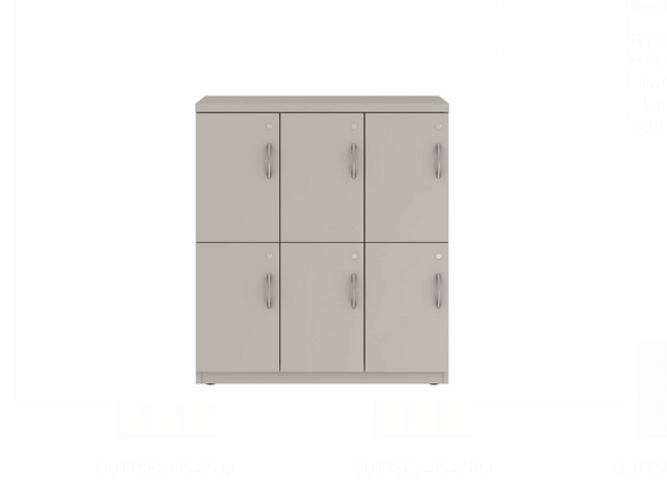 Prime™ 40"H Triple Column Locker, Two Rows, 36"W x 18"D, Flat Metal Doors - Left Opening