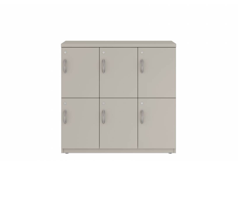 Prime™ 40"H Triple Column Locker, Two Rows, 42"W x 18"D, Flat Metal Doors - Right Opening
