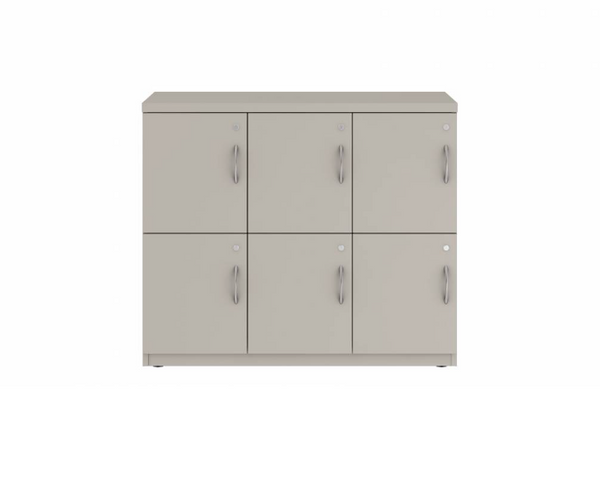 Prime™ 35.2"H Triple Column Locker, Two Rows, 42"W x 18"D, Flat Metal Doors - Left Opening