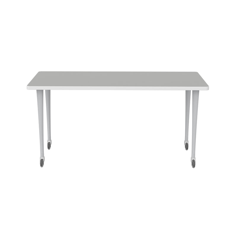 Rumba 60x24" Fixed Base Table Post-Leg Caster