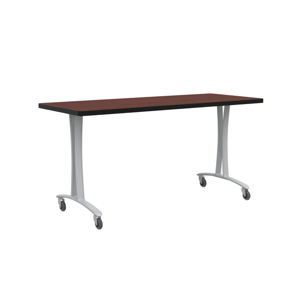 Rumba 60x24" Fixed Base Table T-Leg Caster