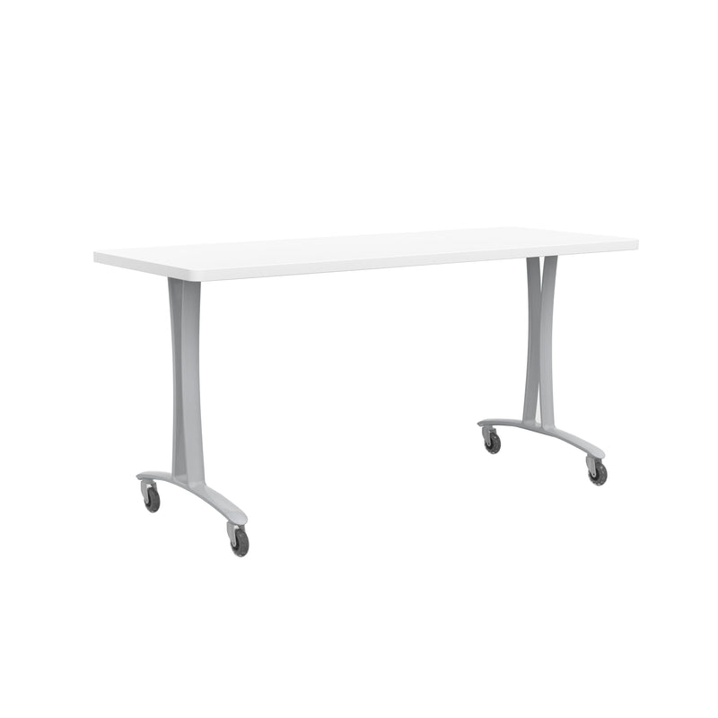 Rumba 60x24" Fixed Base Table T-Leg Caster