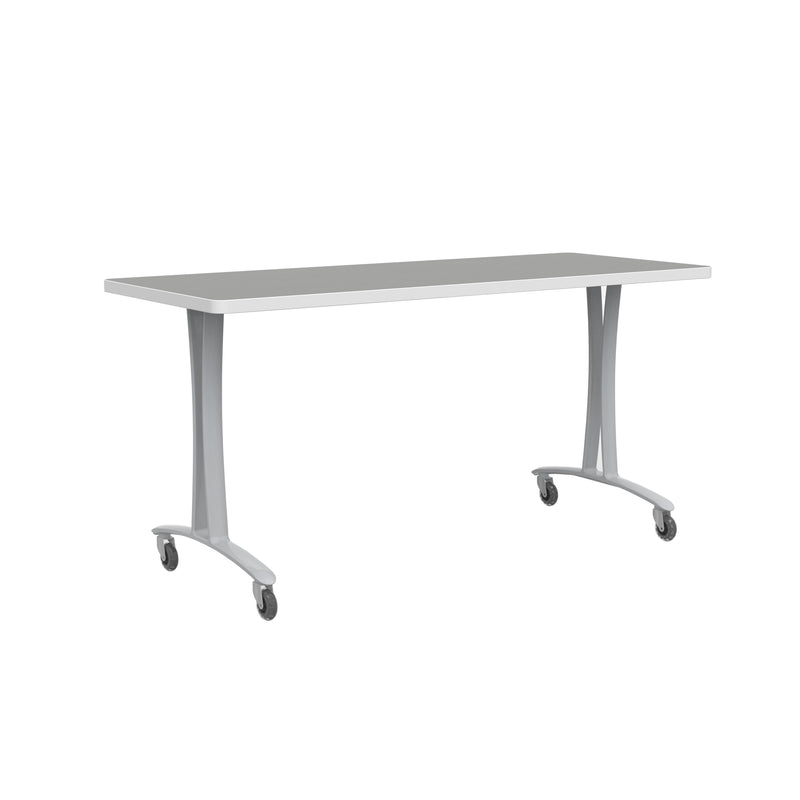 Rumba 60x24" Fixed Base Table T-Leg Caster