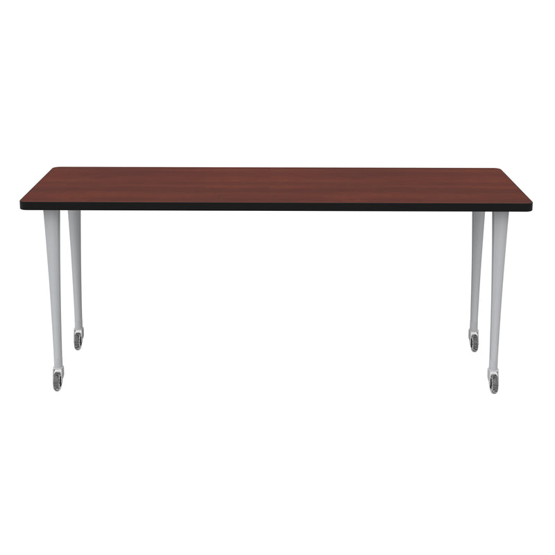 Rumba 72x24" Fixed Base Table Post-Leg Caster