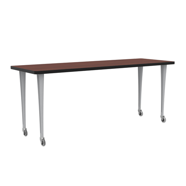 Rumba 72x24" Fixed Base Table Post-Leg Caster