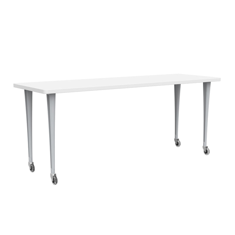 Rumba 72x24" Fixed Base Table Post-Leg Caster