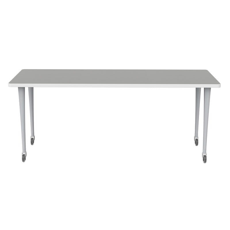 Rumba 72x24" Fixed Base Table Post-Leg Caster