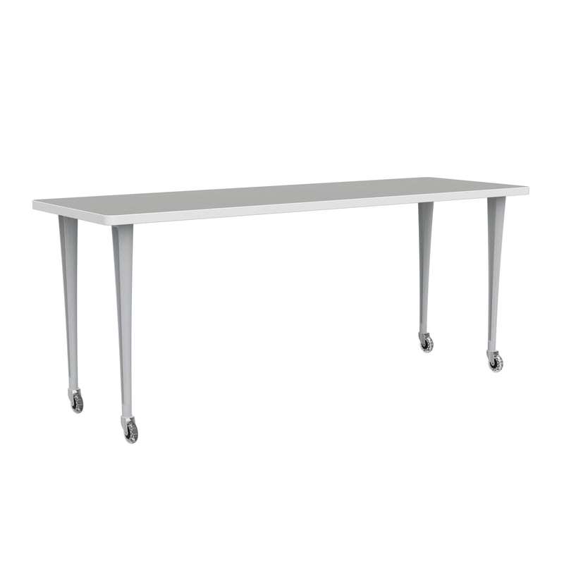 Rumba 72x24" Fixed Base Table Post-Leg Caster