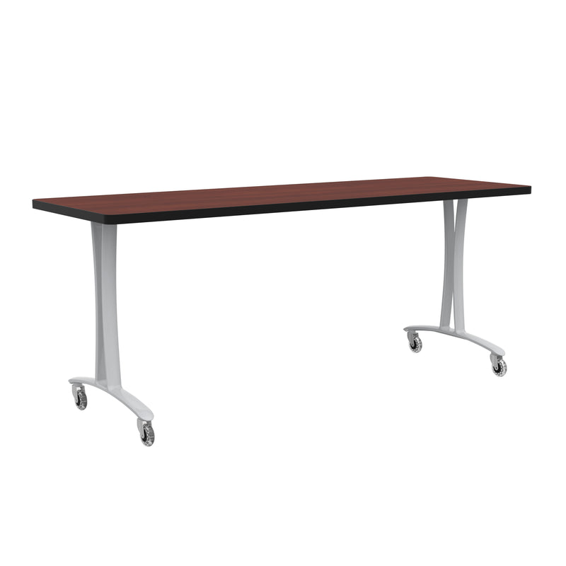 Rumba 72x24" Fixed Base Table T-Leg Caster