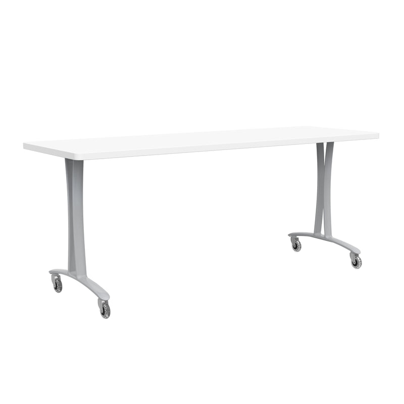 Rumba 72x24" Fixed Base Table T-Leg Caster