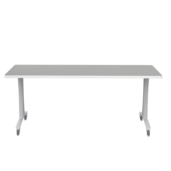 Rumba 72x24" Fixed Base Table T-Leg Caster