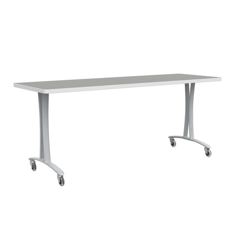 Rumba 72x24" Fixed Base Table T-Leg Caster