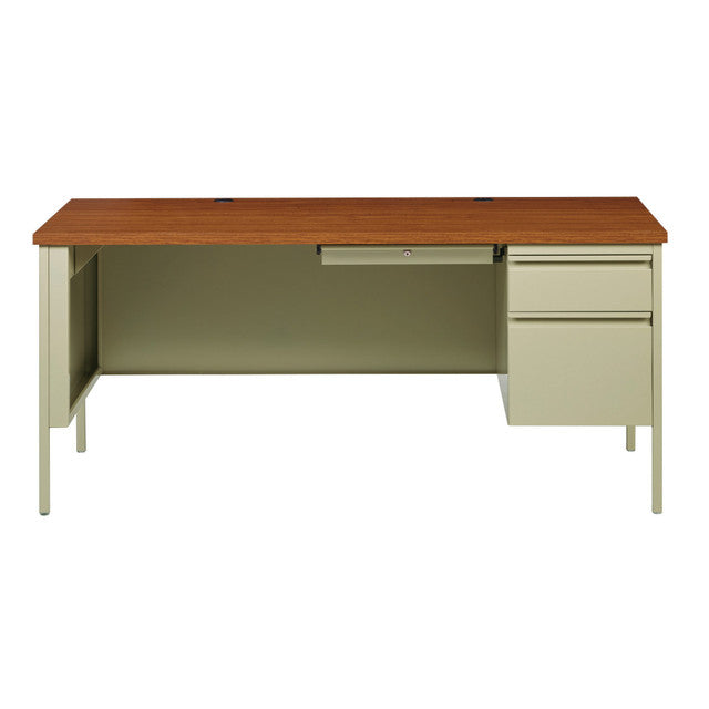 Raleigh 66"W Single Right Pedestal Metal Desk