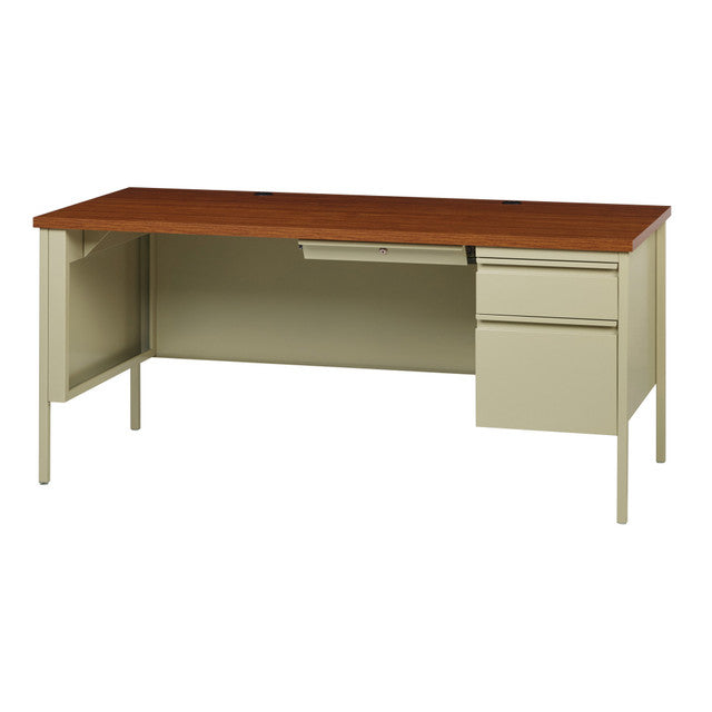 Raleigh 66"W Single Right Pedestal Metal Desk