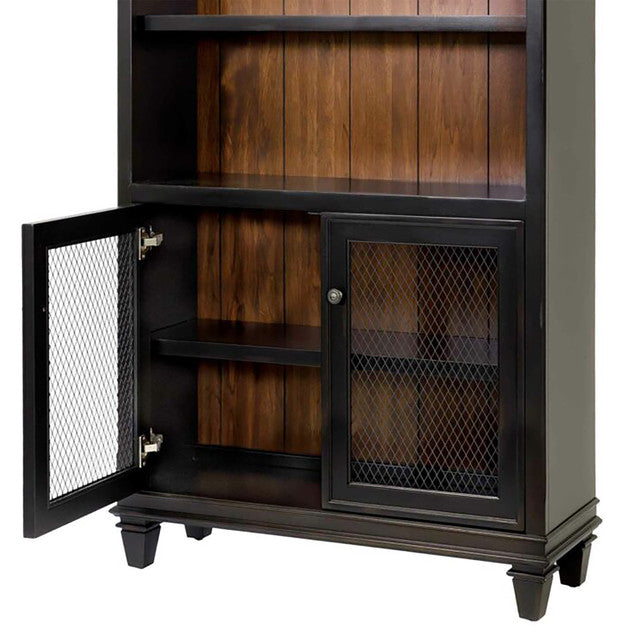 Refined 5 Shelf Bookcase with Doors