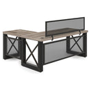 Riveted 71"W Industrial Desk with Metal X Base
