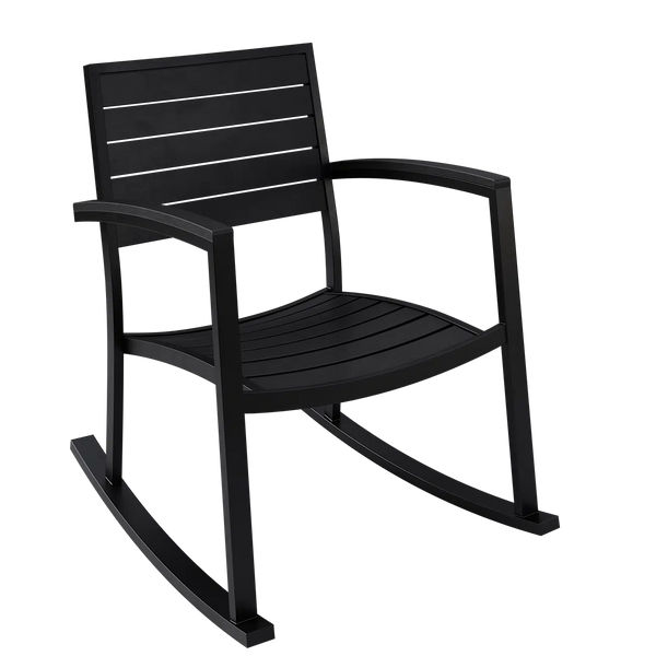 Eveleen Rocking Chair Indoor / Outdoor Synthetic Polymer Seat and Back