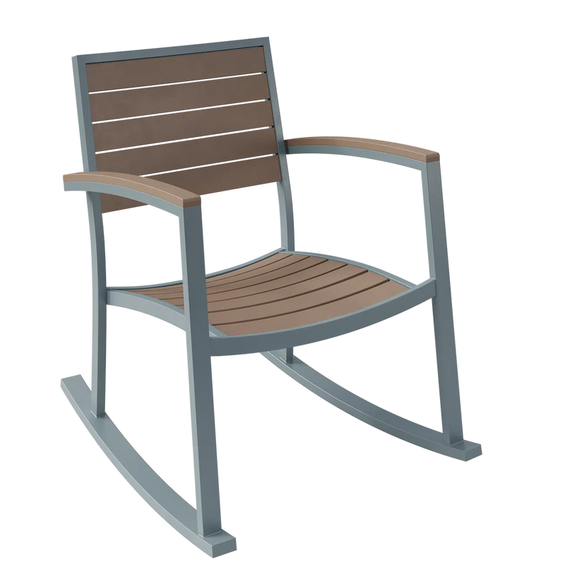 Eveleen Rocking Chair Indoor / Outdoor Synthetic Polymer Seat and Back