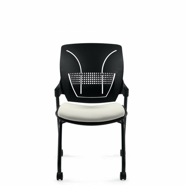 Roma™ Honeycomb Polypropylene Medium Back Nesting Chair with Arms