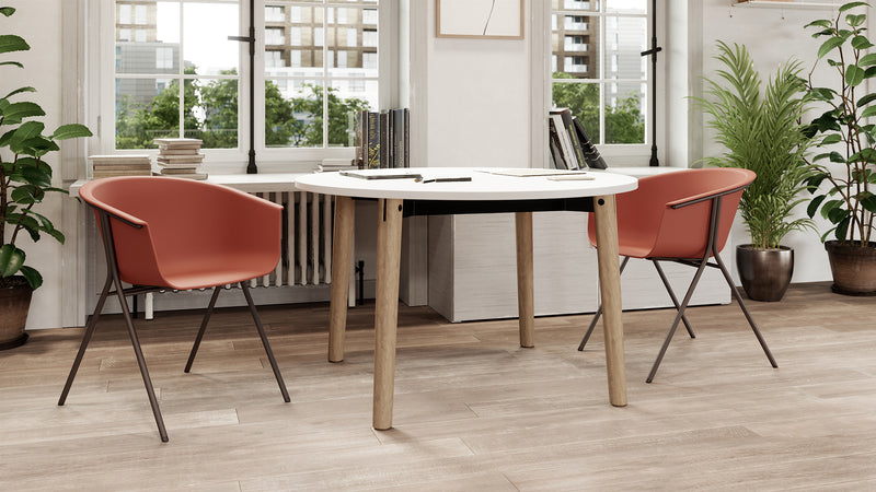 Voodoo 48" Squircle Cafe Table HPL Top with Matching 3MM PVC Knife Edge