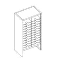 Mailflow Systems Sorter, Closed Back w/ 7" Elevation; 24 Sorting Pockets 15”D