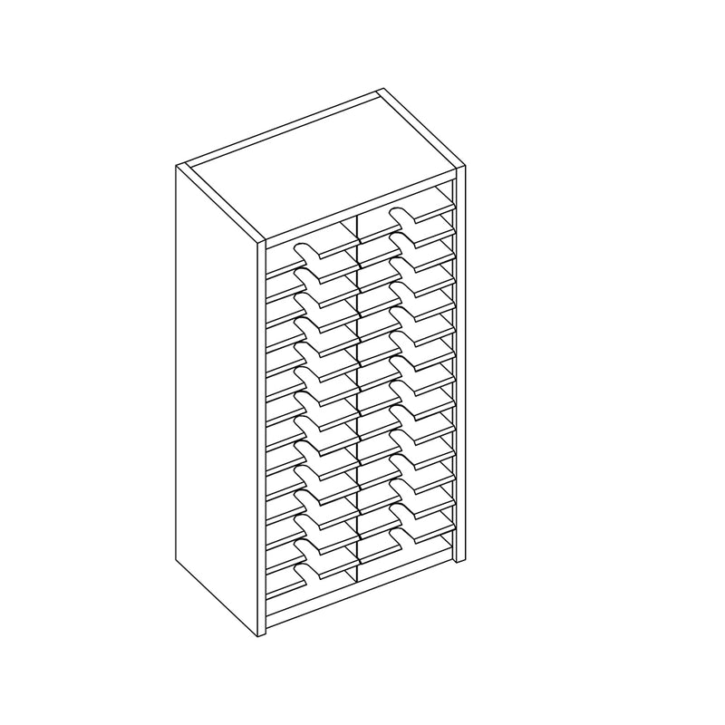 Mailflow Systems Sorter, Closed Back; 30 Sorting Pockets 15”D without Plexi Doors