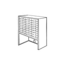 Mailflow Systems Sorter, Closed Back w/ 9" Elevation; 21 Sorting Pockets 15”D