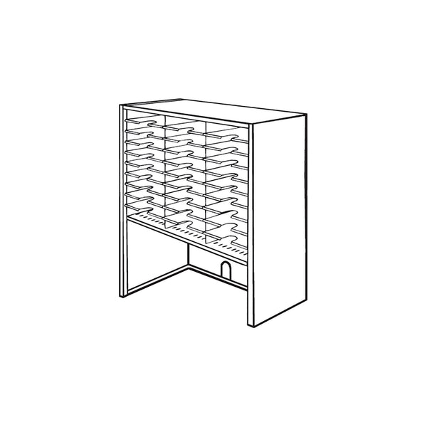 Mailflow Systems Sorter, Closed Back w/ 9" Elevation; 21 Sorting Pockets 15”D