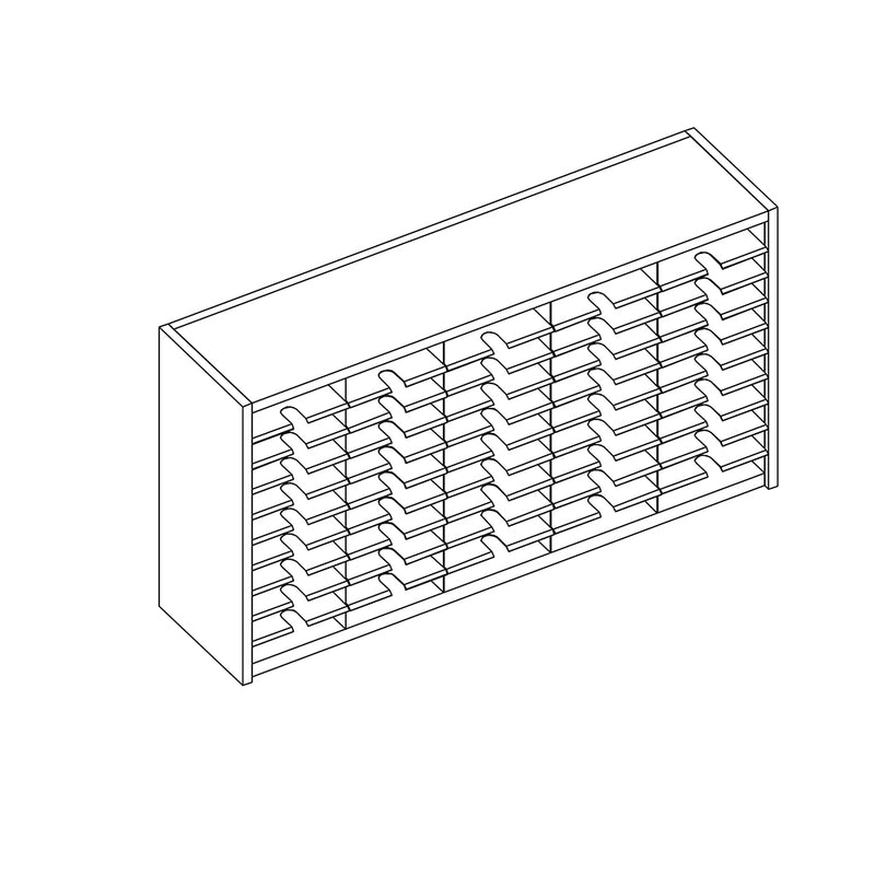 Mailflow Systems Sorter, Closed Back; 50 Sorting Pockets 15"D without Plexi Doors