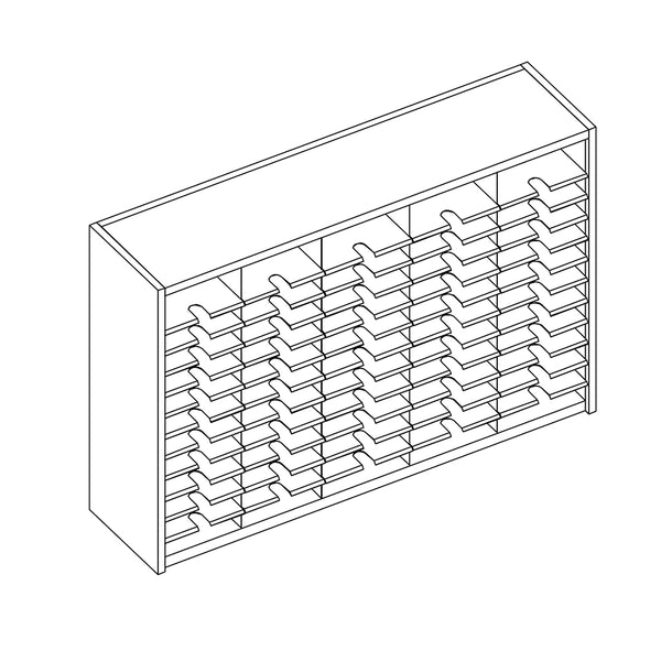 Mailflow Systems Sorter, Closed Back; 60 Sorting Pockets 15”D without Plexi Doors