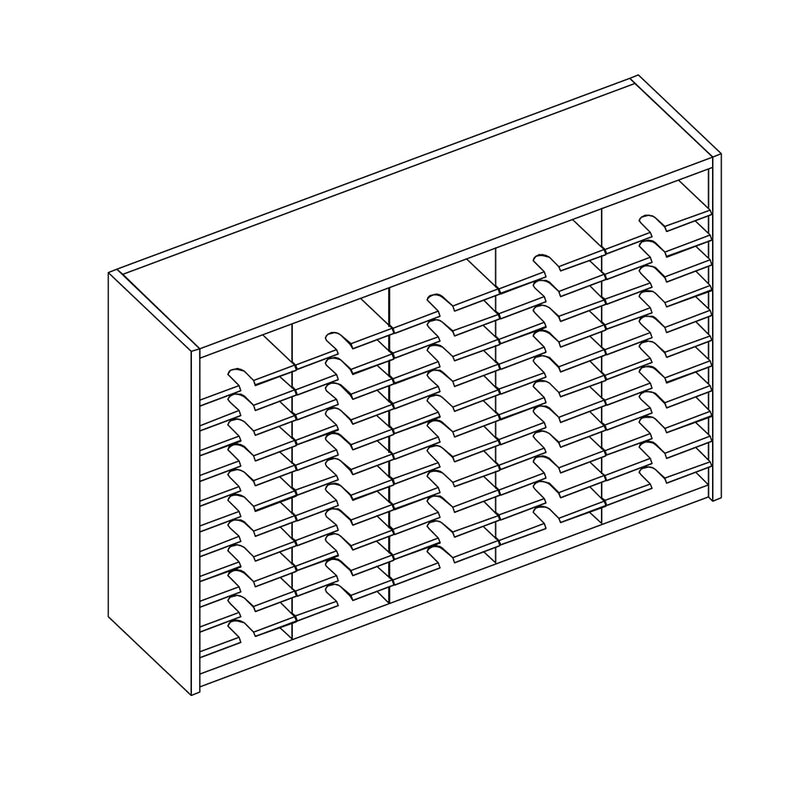 Mailflow Systems Sorter, Closed Back; 60 Sorting Pockets 15”D without Plexi Doors