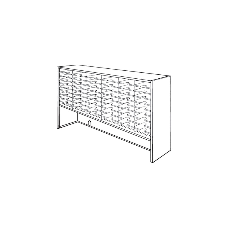 Mailflow Systems Sorter, Closed Back w/ 9" Elevation; 42 Sorting Pockets 15”D