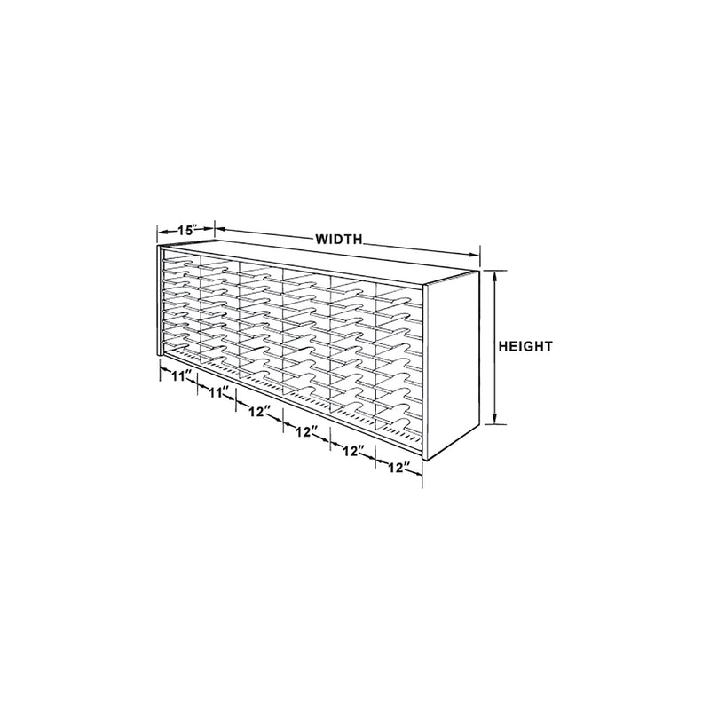 Mailflow Systems Sorter, Closed Back; 60 Sorting Pockets 15”D without Plexi Doors