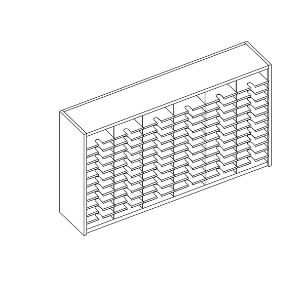 Mailflow Systems Sorter, Closed Back; 72 Sorting Pockets 15”D without Plexi Doors