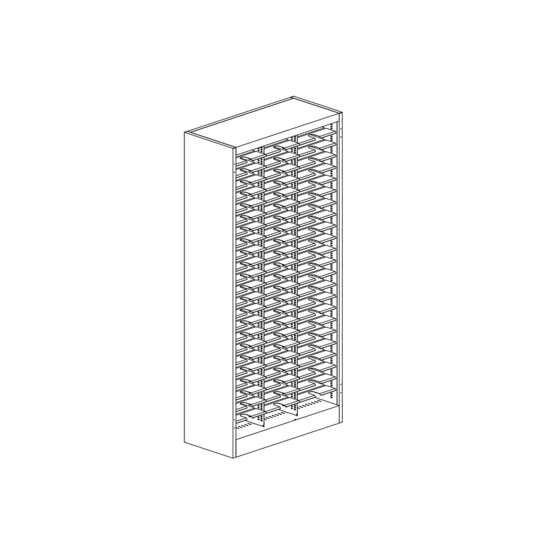 Mailflow System Freestanding Sorter; 36"W x 80"H; 72 - 3"H x 15"D Pockets