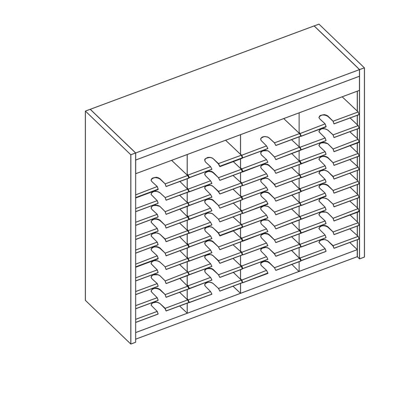 Mailflow Systems Sorter, Open Back; 44 Sorting Pockets 15”D