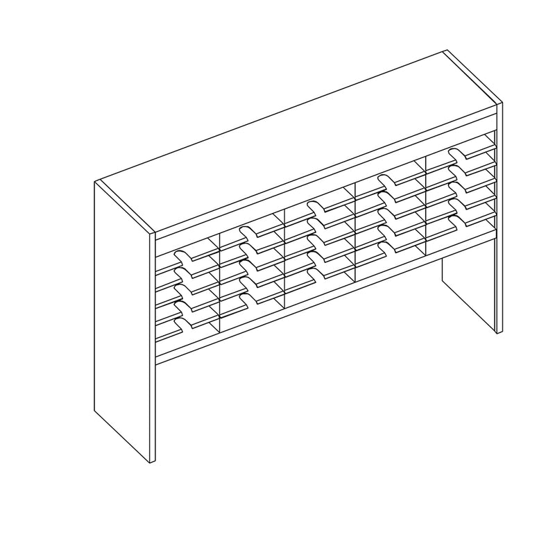 Mailflow Systems Sorter, Open Back w/17" Elevation; 30 Sorting Pockets 15”D