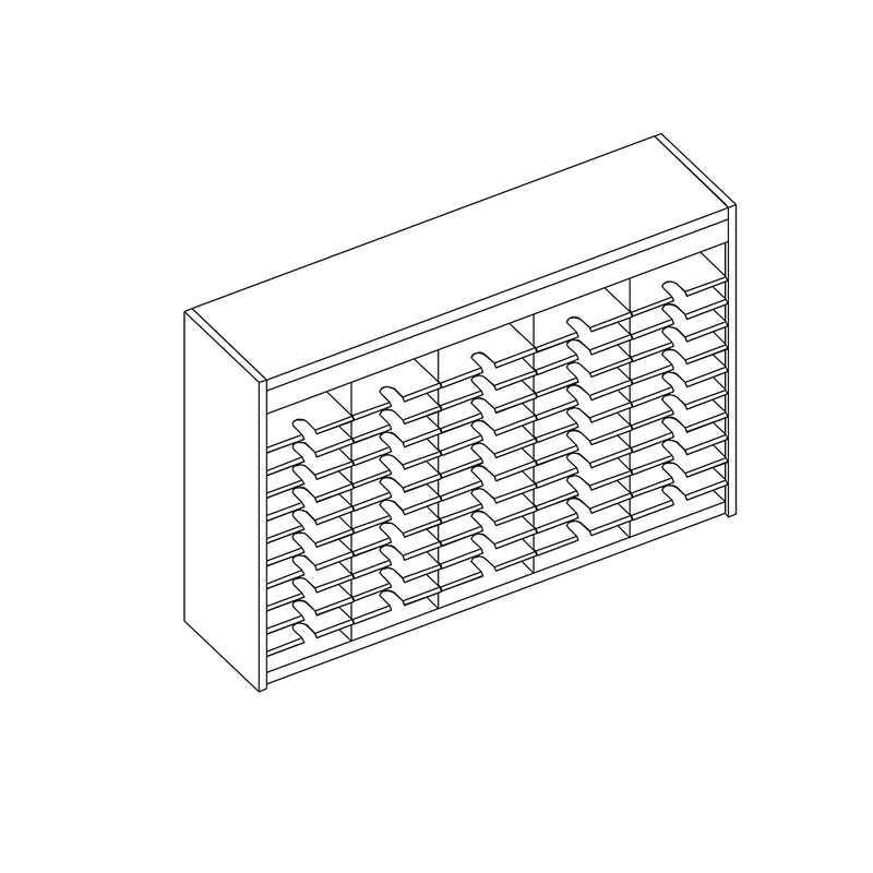 Mailflow Systems Sorter, Open Back; 55 Sorting Pockets 15”D