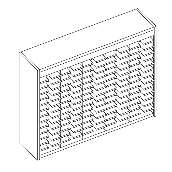 Mailflow Systems Sorter, Open Back; 70 Sorting Pockets 15”D