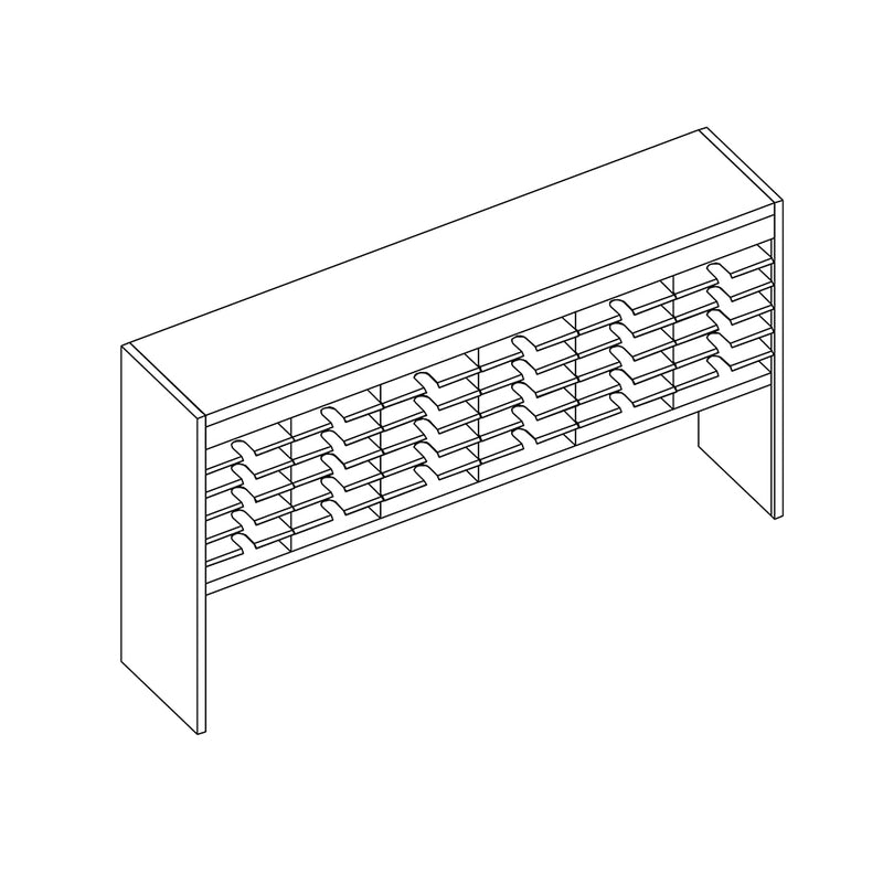 Mailflow Systems Sorter, Open Back w/17" Elevation; 36 Sorting Pockets 15”D