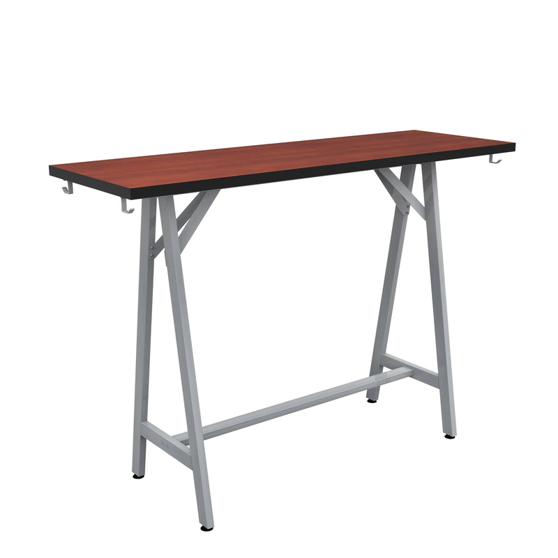 Spark Teaming Table, 60x20" Rectangular Worksurface, 42"H Silver Base