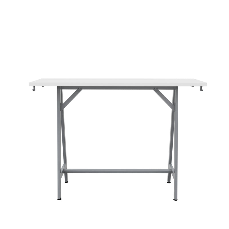 Spark Teaming Table, 60x20" Rectangular Worksurface, 42"H Silver Base