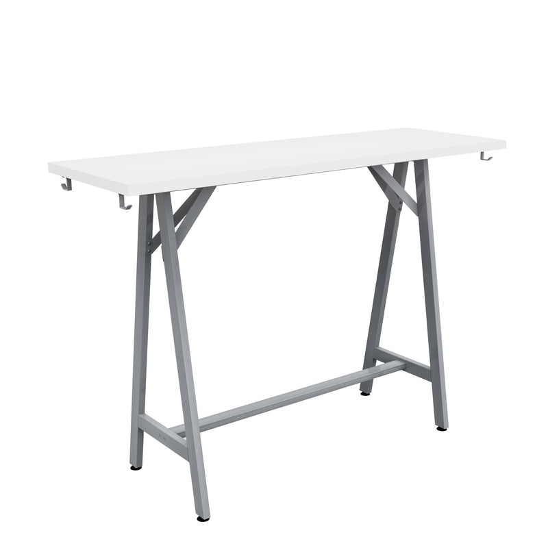 Spark Teaming Table, 60x20" Rectangular Worksurface, 42"H Silver Base