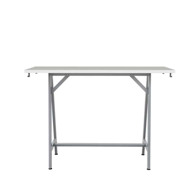 Spark Teaming Table, 60x20" Rectangular Worksurface, 42"H Silver Base