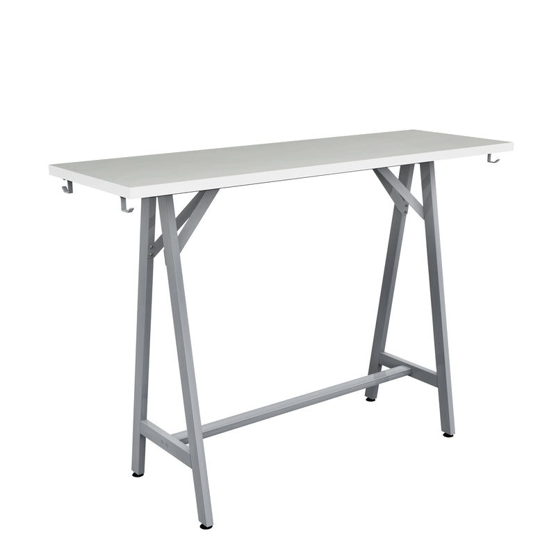 Spark Teaming Table, 60x20" Rectangular Worksurface, 42"H Silver Base